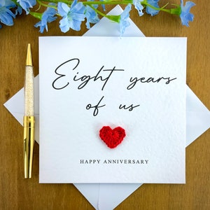 Biglietto per 8 anni di noi, biglietto per l'ottavo anniversario, biglietto di anniversario personalizzato, biglietto per lui, biglietto di anniversario per lei, TLC030x
