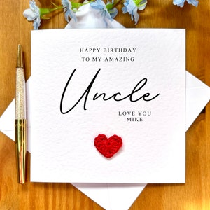 Uncle birthday card, personalised uncle card, textured birthday card, card for uncle birthday, best uncle, TLC0217
