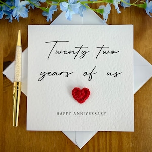 Tarjeta de veintidós años de nosotros, tarjeta de aniversario número 22, tarjeta de aniversario de boda personalizada, tarjeta para él, tarjeta de aniversario para ella, TLC0443