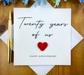 20th Anniversary Card: Crochet Heart, Twenty Years of Us, TLC0425