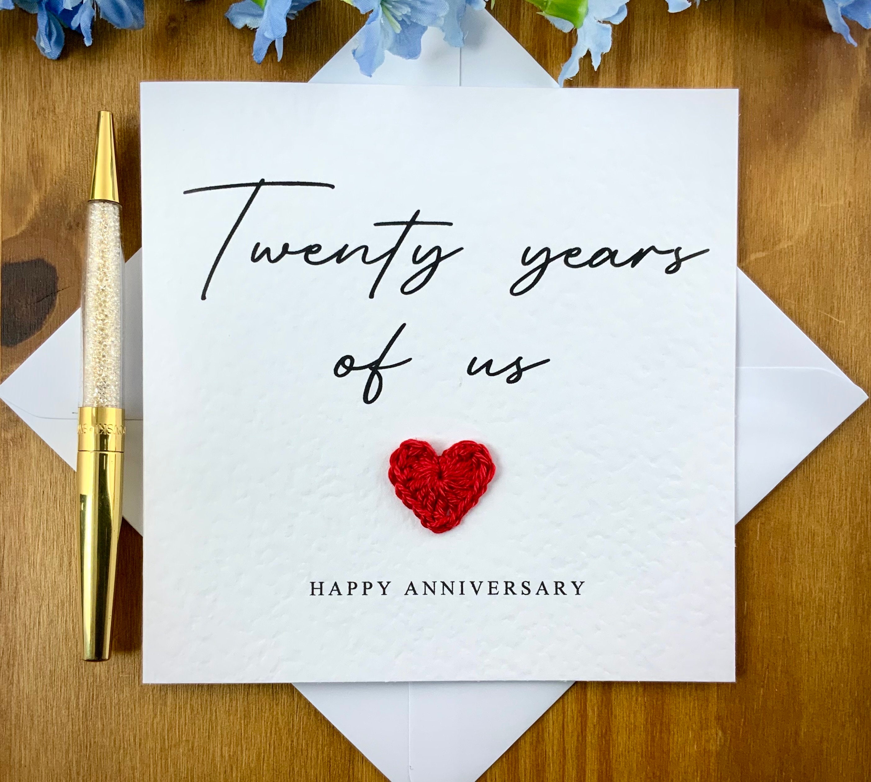 20th Anniversary Card: Crochet Heart, Twenty Years of Us, TLC0425 