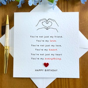 Carte d'anniversaire d'amour, carte d'anniversaire pour lui, pour elle, carte d'anniversaire pour tout, carte de petit ami, carte de petite amie, TLC0547