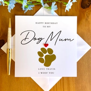 Tarjeta de cumpleaños para mamá de perro, feliz cumpleaños del perro, tarjeta personalizada para perro, tarjetas para mascotas, tarjeta para bebé peludo, del perro, TLC0202