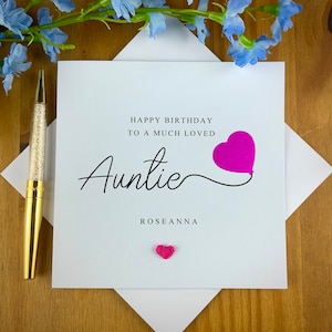 Biglietto di compleanno con palloncino per zia, biglietto personalizzato per zia, biglietto di compleanno con texture, biglietto per il compleanno della zia, migliore zia, TLC0405