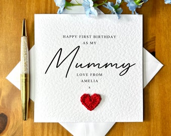 First birthday as my mummy card, new mum birthday card, to mummy from baby, textured card, TLC0198