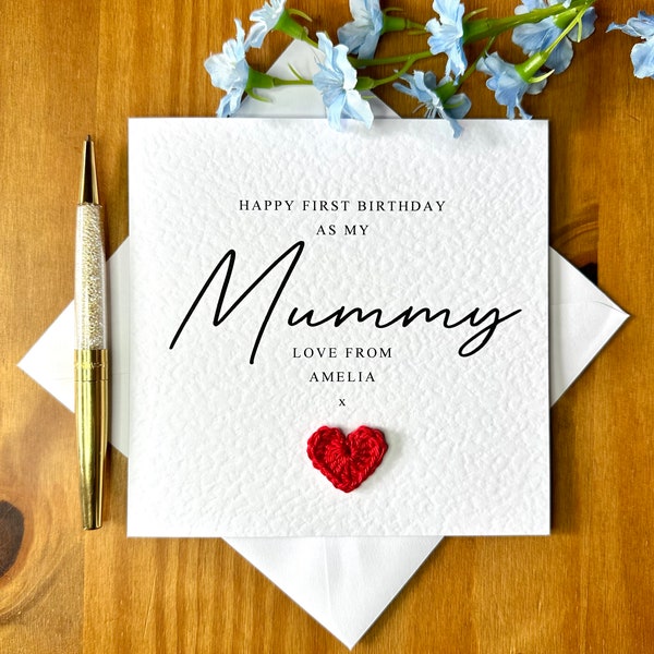 First birthday as my mummy card, new mum birthday card, to mummy from baby, textured card, TLC0198