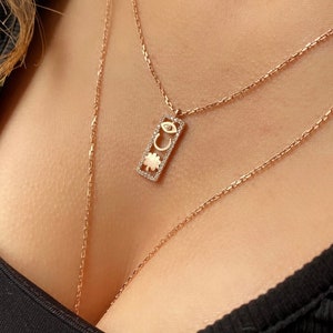 14K Gold gefüllt Glück Auge Charm Halskette, zierliche kleine Auge Schmuck, Schutz Anhänger, überlagerte minimalistische Halskette