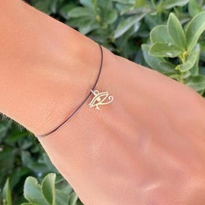 14k Gold Auge von Horus Armband, ägyptischer Schmuck, Horus Auge Schmuck, 14k Auge von Ra, Sterling Silber Auge von Ra Armband, Geburtstagsgeschenk Sie