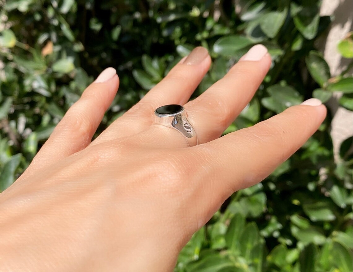 Onyx Ring Black Onyx Ring Women Ring Pinky Ring Etsy