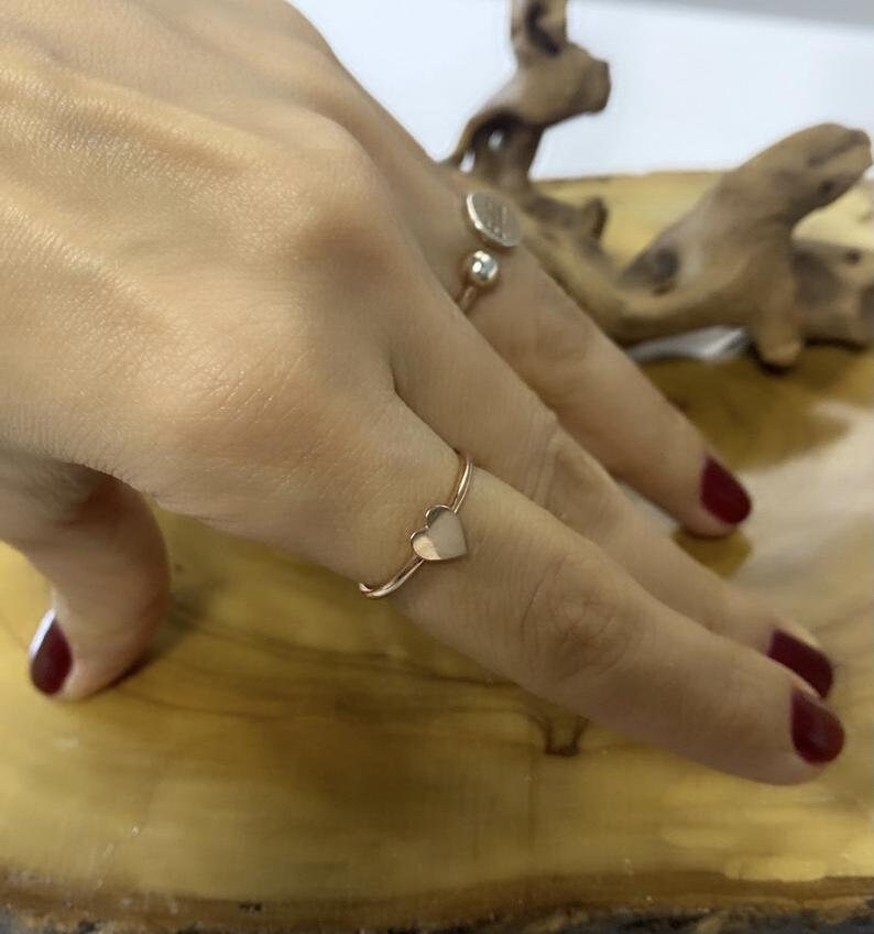 Heart Ring Silver Dainty Love Ring Minimalist Heart Ring 925 Sterling Silver Heart Jewelry Tiny Silver Heart Ring Dainty Silver Ring