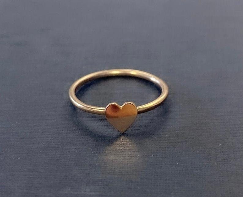 Heart Ring Silver Dainty Love Ring Minimalist Heart Ring 925 Sterling Silver Heart Jewelry Tiny Silver Heart Ring Dainty Silver Ring