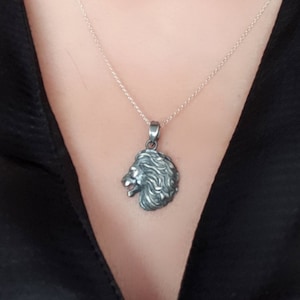 14K Gold Minimalist Löwe Anhänger, Löwe Halskette, kleine Löwe Halskette für Frauen, Gold Löwe Münze Charm Halskette, Geburtstag Schmuck Geschenk für Sie