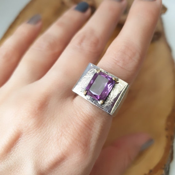 Personalized Natural Stone Silver Ring Natural Stone Energy Ring Colorful Natural Stone Design Silver Ring 925 Sterling Silver Rings