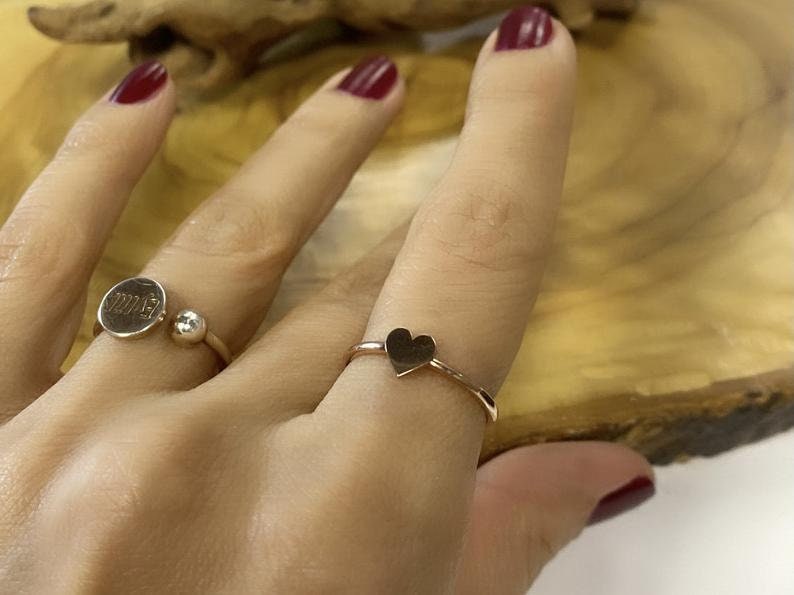 Heart Ring Silver Dainty Love Ring Minimalist Heart Ring 925 Sterling Silver Heart Jewelry Tiny Silver Heart Ring Dainty Silver Ring