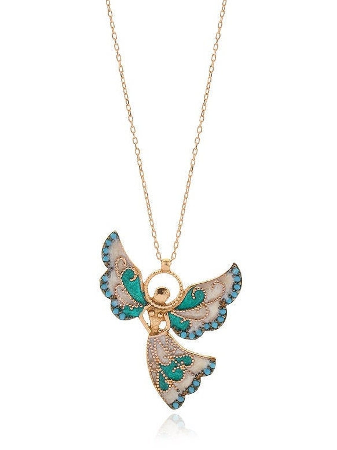 Tiny Angel Necklace, Silver Guardian Angel Necklace, Good Luck Charm