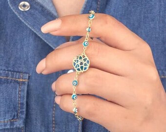 Dainty Sterling Silver Evil Eye Bracelet: Greek Protection Charm