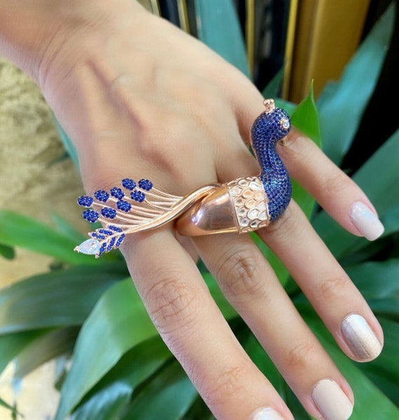 Amazon.com: Womens Peacock Crystal Ring, Fashion Peafowl Rhinestone Bling  Wedding Band for Women / Gold Plating Jewelry Alloy Engagement Rings  Comfort Fit & Cool Simple With Gift Box: Clothing, Shoes & Jewelry