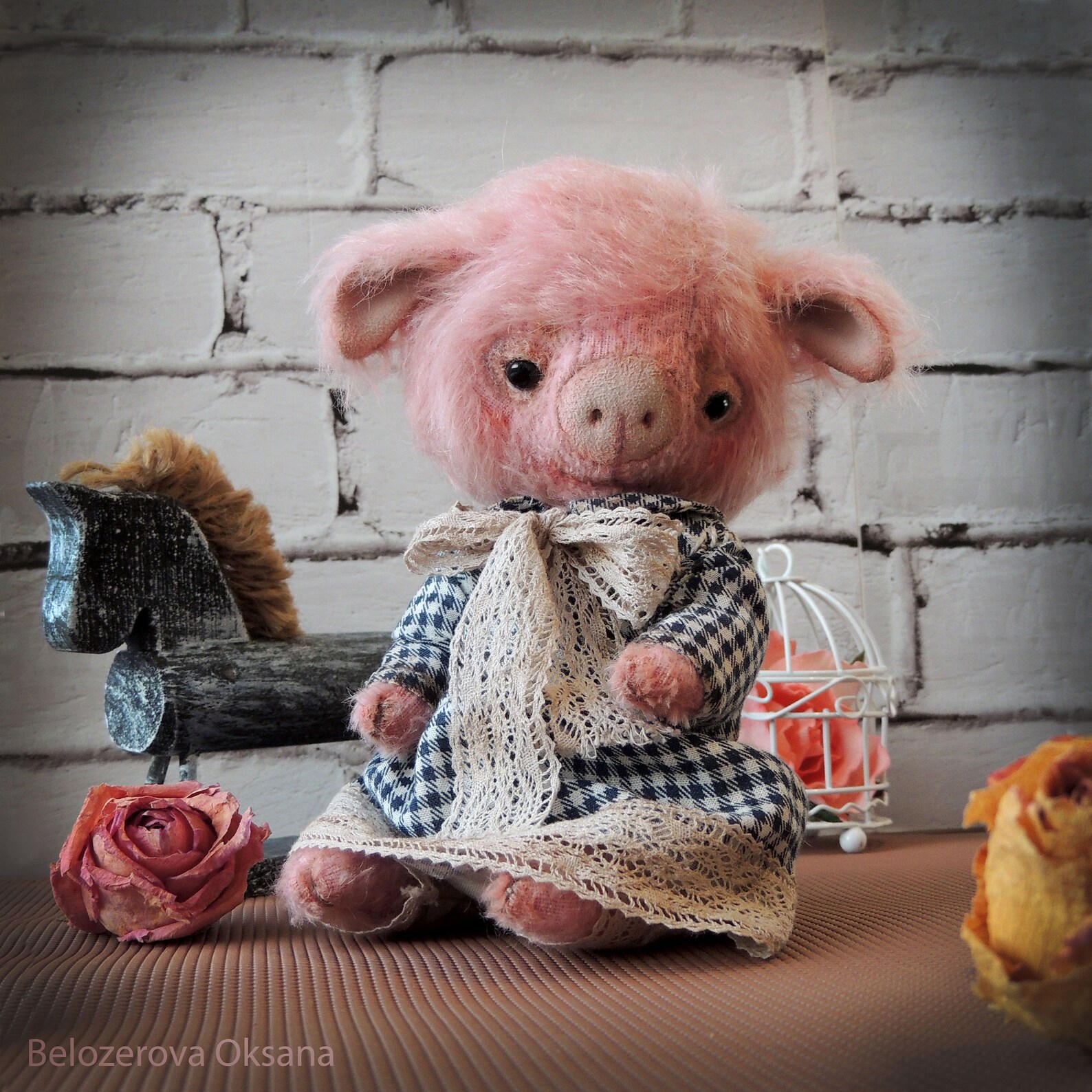 OOAK pig Teddy pig Teddy mumps Teddy bear Gift to the girl Etsy