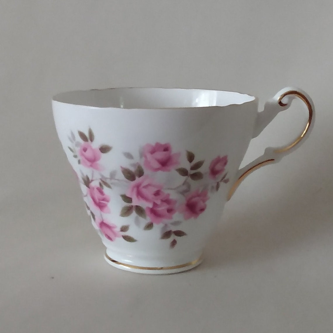 Regency English Bone China Pink Roses Tea Cup and Saucer Made Etsy