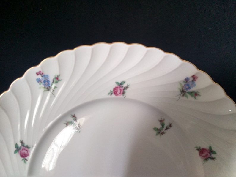 Royal Tettau Dresden Flowers Mid Century 2 Luncheon Plates Made in Germany