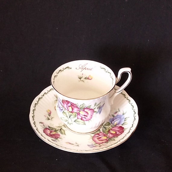 Queen S Fine Bone China Cup And Saucer April Special Etsy