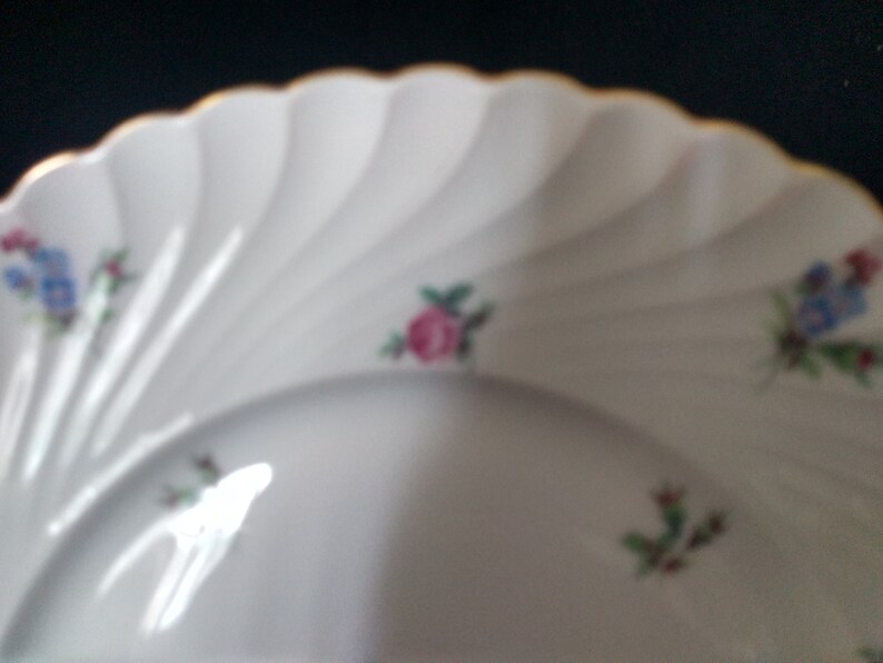 Royal Tettau Dresden Flowers Mid Century 2 Luncheon Plates Made in Germany