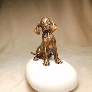 Hungarian Vizsla Puppy solid bronze figurine