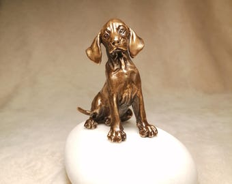 Hungarian Vizsla Puppy solid bronze figurine