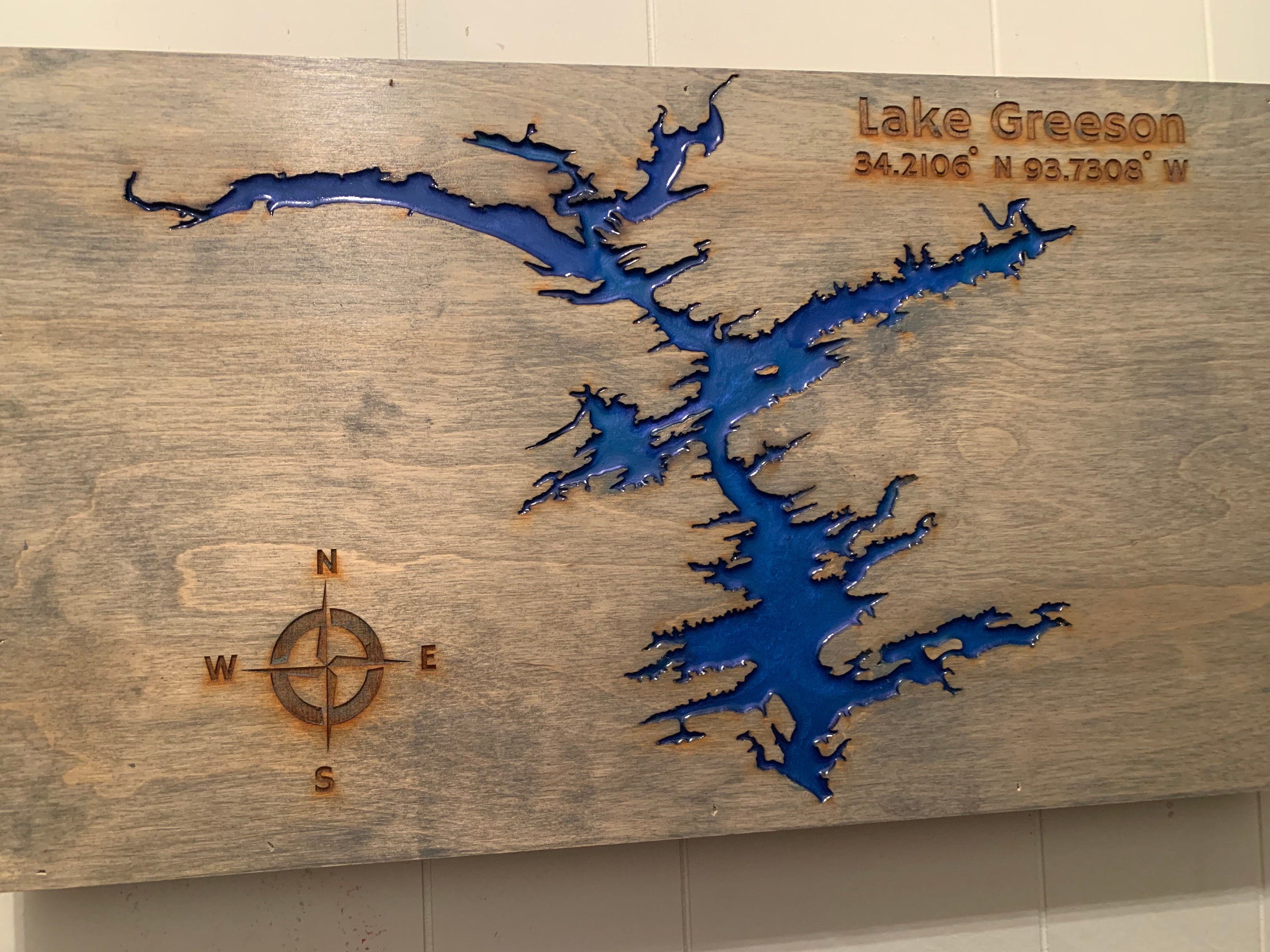 Large Lake Greeson Epoxy Map Wall Art 20x28 - Etsy