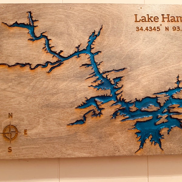 Lake Hamilton Arkansas Epoxy Map