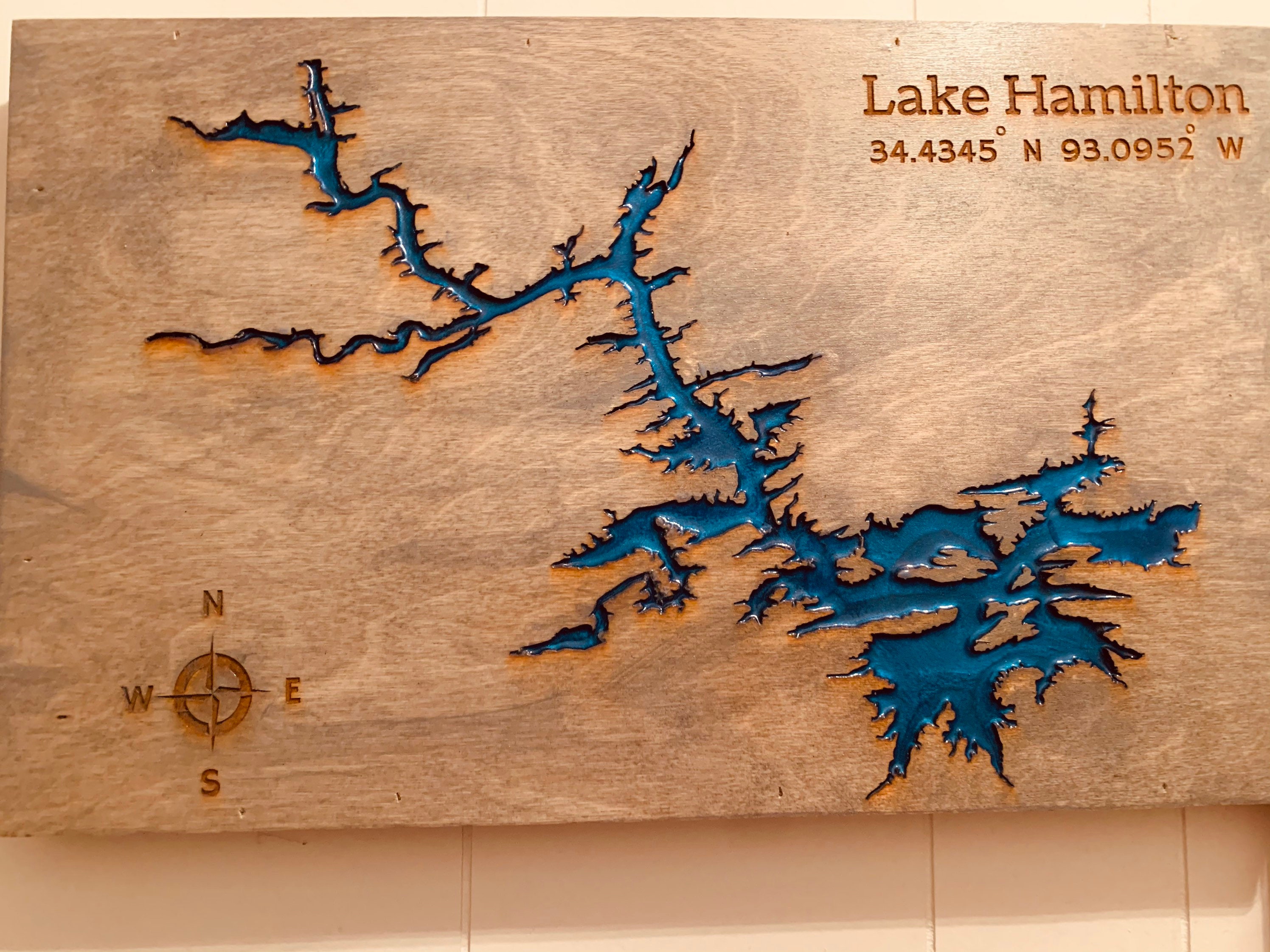 Lake Hamilton Arkansas Epoxy Map Etsy