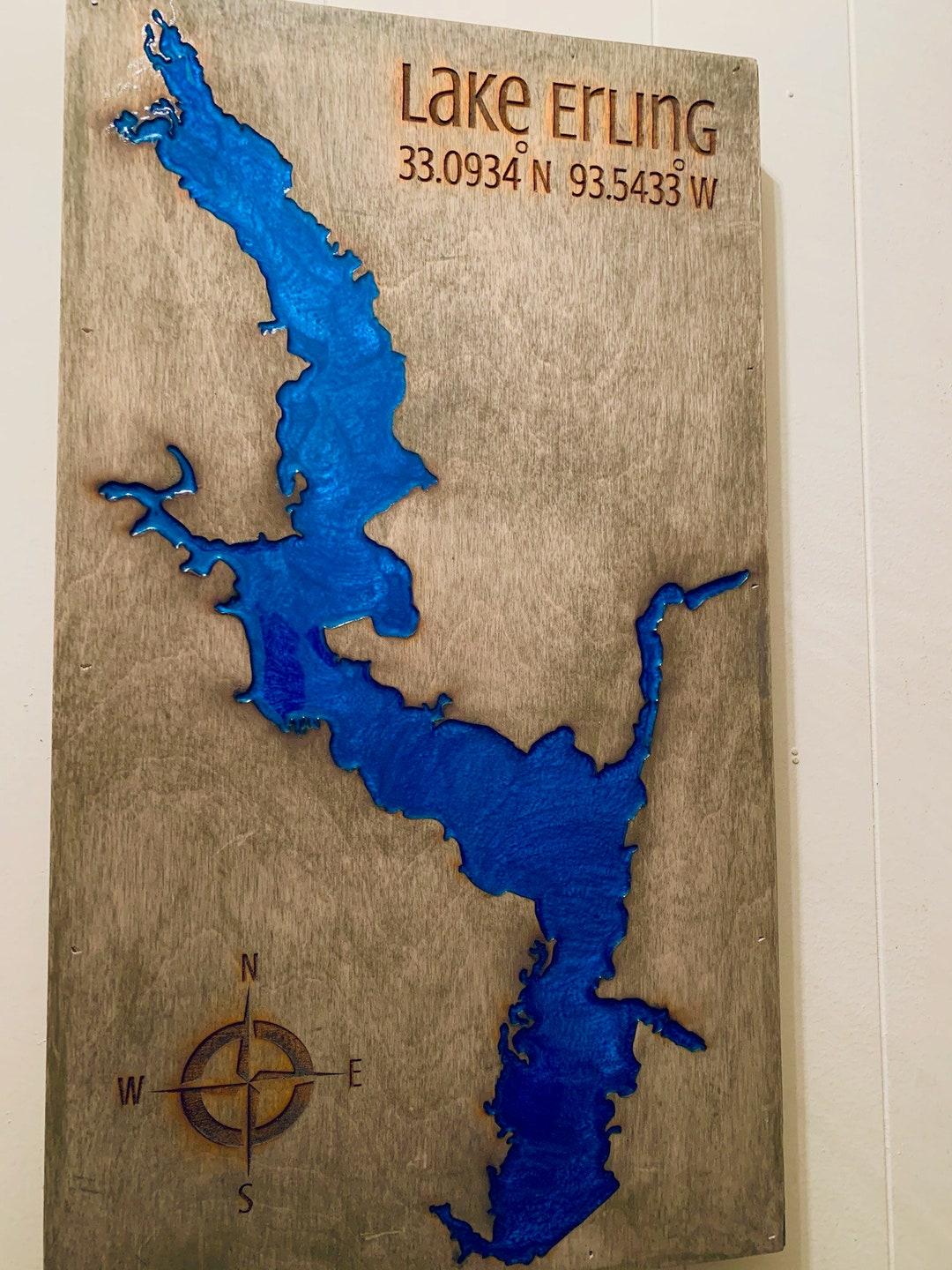 Lake Erling Arkansas Epoxy Map Etsy