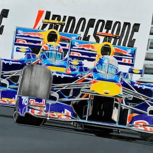 Dualling pistons Sebastian Vettel and Mark Webber Red Bull Racing RB6 2010 Season an A4 PRINT