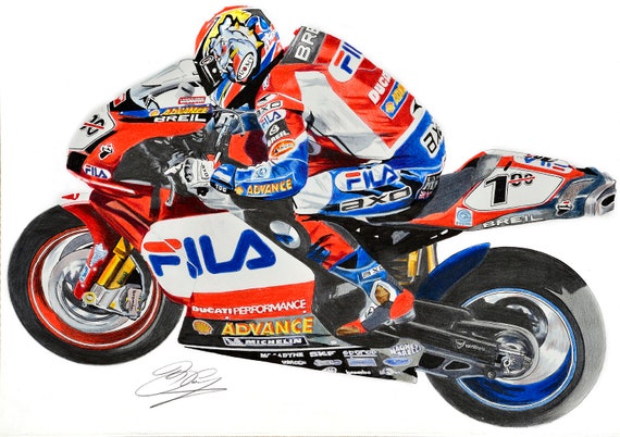 Neil Hodgson Fila Ducati an A4 PRINT Etsy Ireland