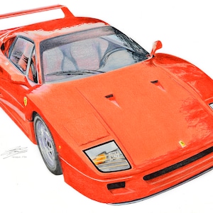 Ferrari F40 1987/92 1,300 produced an A4 PRINT