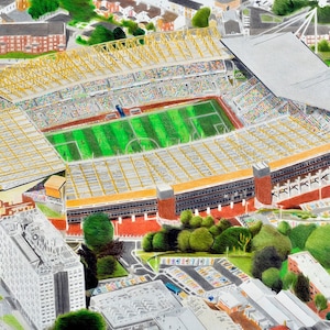 Molineux Wolverhampton Wanderers Wolves an A4 PRINT