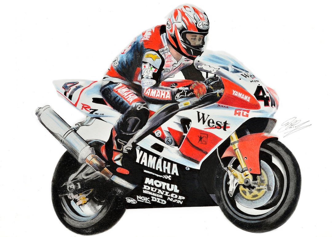 Noriyuki Haga (nitrous Nori) West Yamaha an A4 PRINT - Etsy