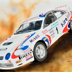 Out of Africa Toyota Hirefone Rally Car an A4 PRINT