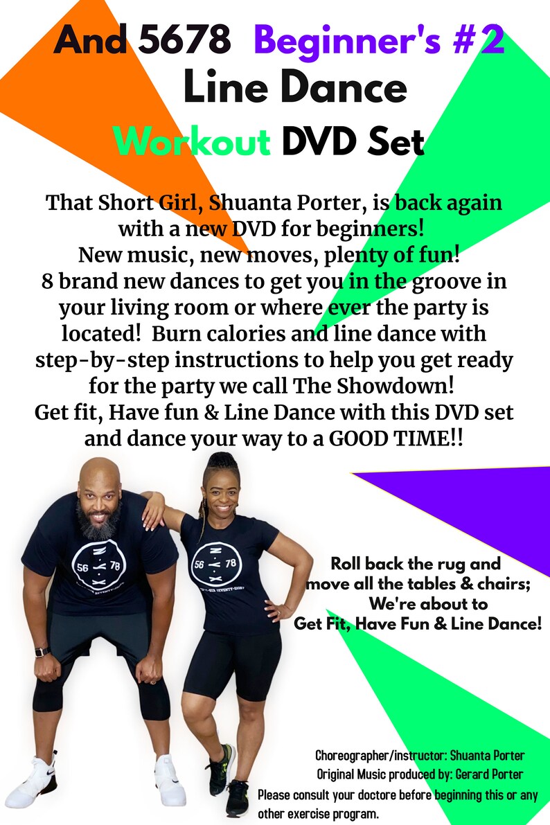 And 5678 Beginner's 2 Line Dance Workout DVD Set learn How to Line
