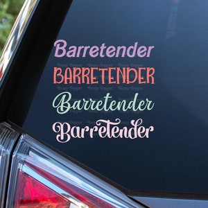 Barretender Water Bottle Decal | Tumbler Decal | Vinyl Decal | Barre Car Decal