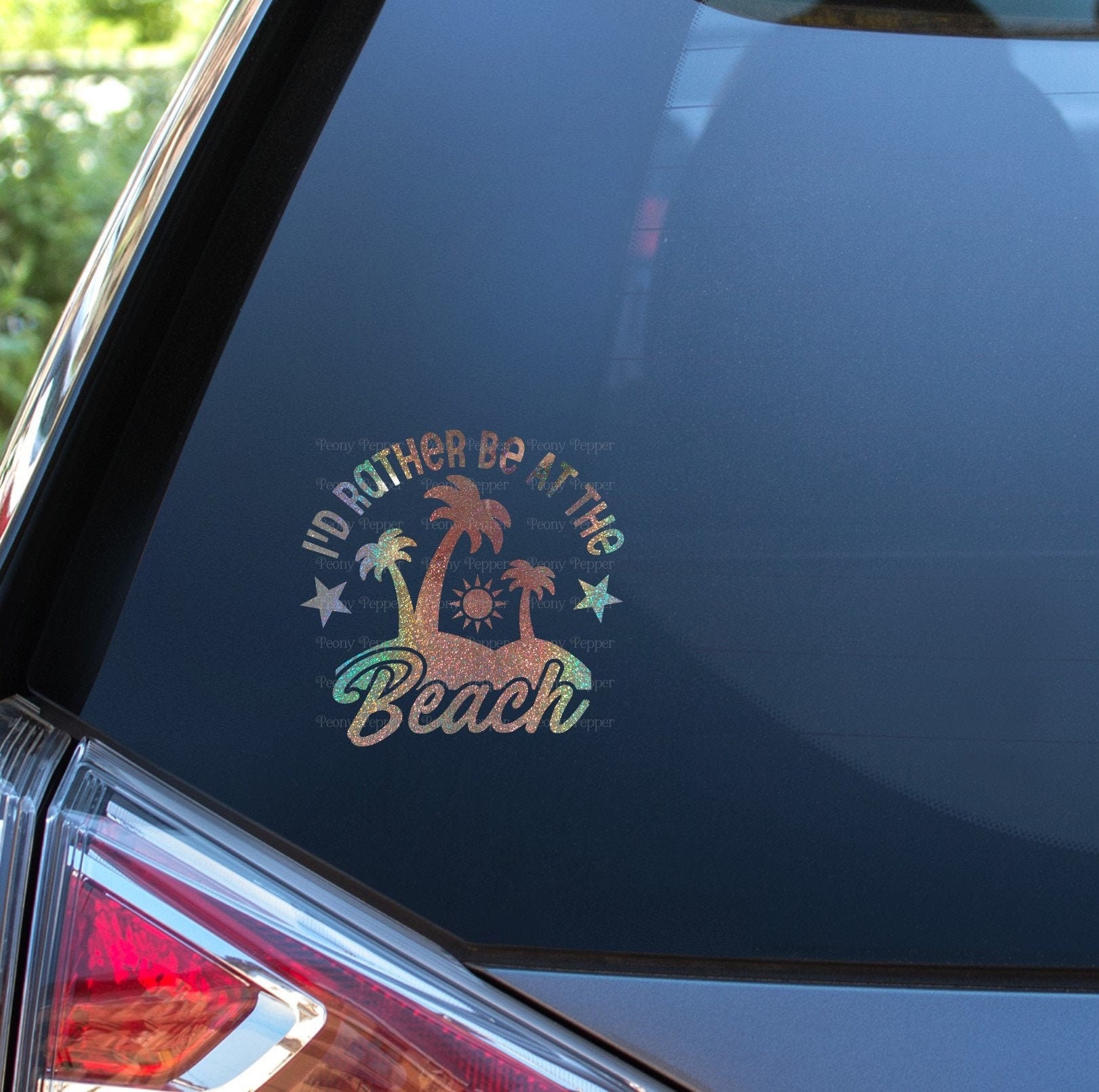 I D Rather Be At The Beach Car Decals Beach Sticker Etsy Uk