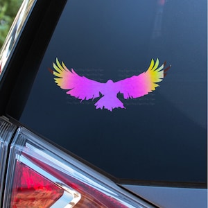 Raven In Flight Car Decal | Bumper Sticker