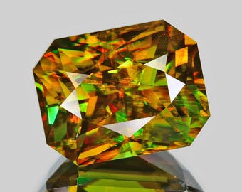 8.60ct Sphen Titanit Edelstein: Strahlenförmiger Schliff, bräunlich gelb