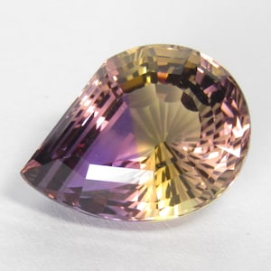 15.00Cts Amazing Natural Bi-Color Ametrine Fancy Pera Custom Cut Loose Gemstone