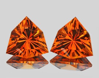 10,16 Cts Natürliche Citrin Trillion Cut Edelsteine, passendes Paar