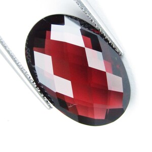 12.25Cts Natural Pyrope Garnet, Oval Checker Cut Loose Gemstone