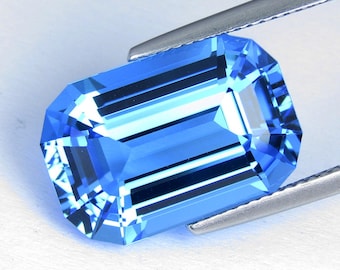 15.13Cts Brilliant Natürlicher Top Glanz Schweizer Blauer Topas Fancy Kissen Schliff Lose Edelstein