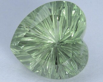 9.72 Karat grünes Amethyst-Herz, VVS Prasiolith Edelstein