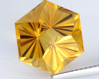 7.38Cts 100% natürliche funkelnde schöne schicke Hexagon Cut Citrin lose Edelstein