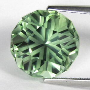 8.92Cts Brazlian Natural Green Amethyst (prasiolite) Round Prisicion Custom Cut